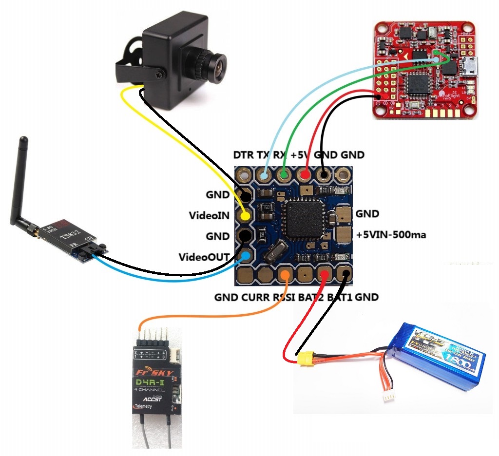 Micro OSD With KV Team MOD For Naze32 Flight Controller